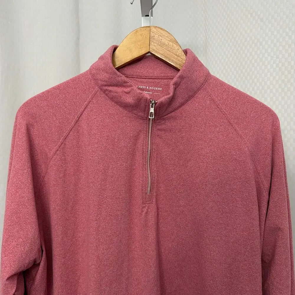 Holderness & Bourne The Westland 1/4 Zip Mens XL Golf Pullover Tailored Fit Red - Picture 5 of 12